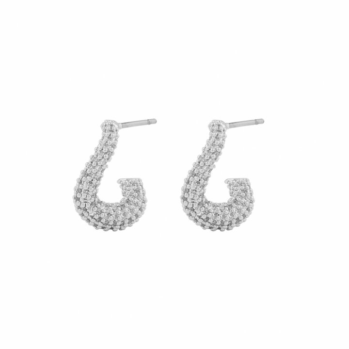 Naomi small irregular oval ear Silver in the group Earrings / Silver Earrings at SCANDINAVIAN JEWELRY DESIGN (1334-7000-012)