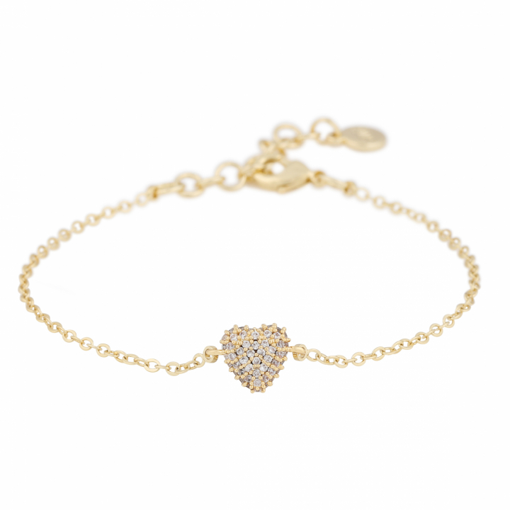 Stina heart chain brace in the group Bracelets / Gold Bracelets at SCANDINAVIAN JEWELRY DESIGN (1336-3800-251)