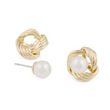 Soap pearl knot ear Gold in the group Earrings / Pearl Earrings at SCANDINAVIAN JEWELRY DESIGN (1339-6400-362)