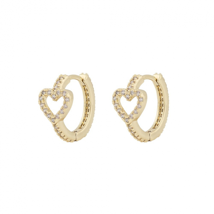 Nisi heart ring Earring Gold in the group Earrings / Gold Earrings at SCANDINAVIAN JEWELRY DESIGN (1356-6400-251)