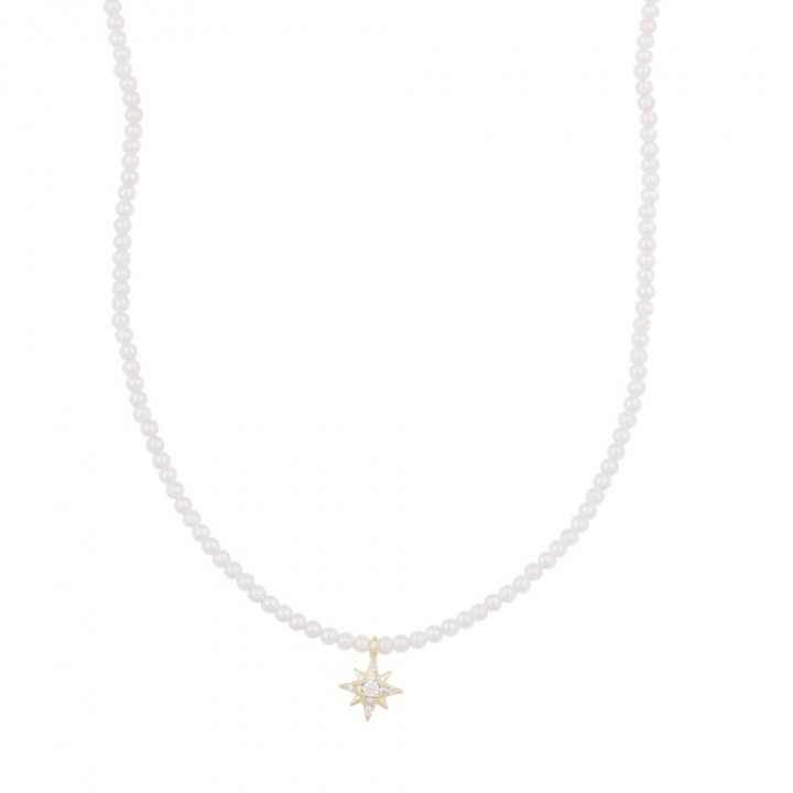 Stellaris pendant pearl neck gold in the group Necklaces / Gold Necklaces at SCANDINAVIAN JEWELRY DESIGN (1357-0342-362)