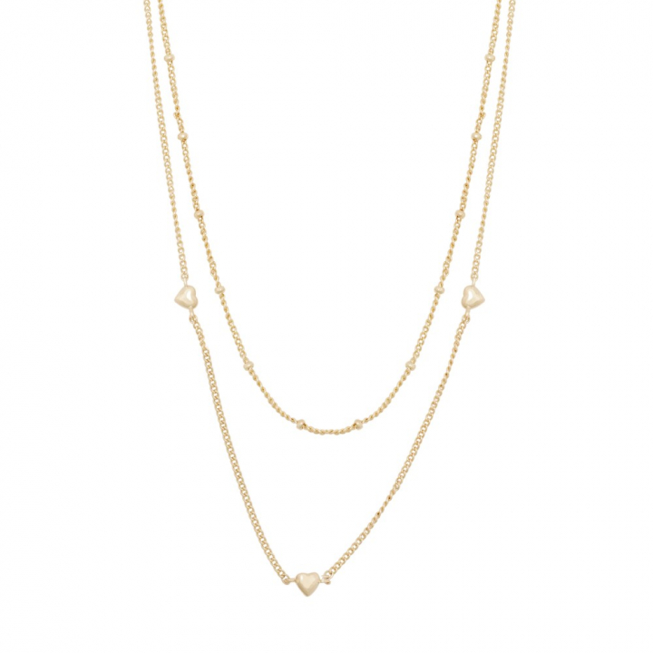 Lovely double chain neck 40 plain gold - 40 cm in the group Necklaces / Gold Necklaces at SCANDINAVIAN JEWELRY DESIGN (1363-0140-257-40)