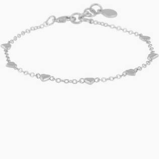 Lovely small hearts chain Bracelet Silver in the group Bracelets / Silver Bracelets at SCANDINAVIAN JEWELRY DESIGN (1363-3500-256)