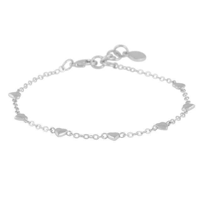 Lovely small hearts chain Bracelet Silver in the group Bracelets / Silver Bracelets at SCANDINAVIAN JEWELRY DESIGN (1363-3500-256)