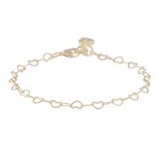 Lovely Hearts Chain Brace plain gold in the group Bracelets / Gold Bracelets at SCANDINAVIAN JEWELRY DESIGN (1363-3600-257)
