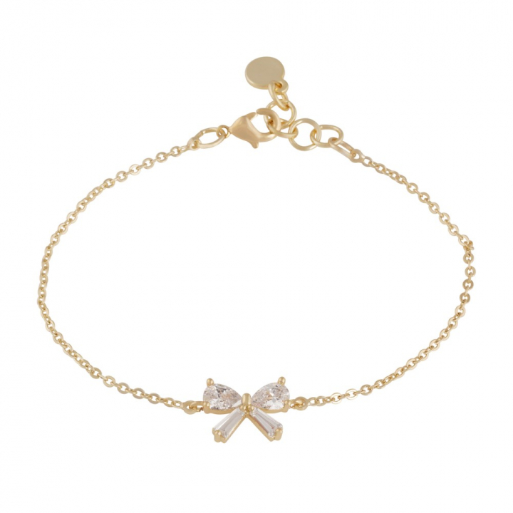 Eira bow chain Bracelet Gold in the group Bracelets / Gold Bracelets at SCANDINAVIAN JEWELRY DESIGN (1368-3300-251)