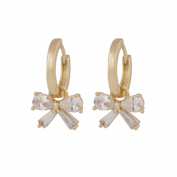 Eira bow ring Earrings Gold in the group Earrings / Gold Earrings at SCANDINAVIAN JEWELRY DESIGN (1368-6900-251)