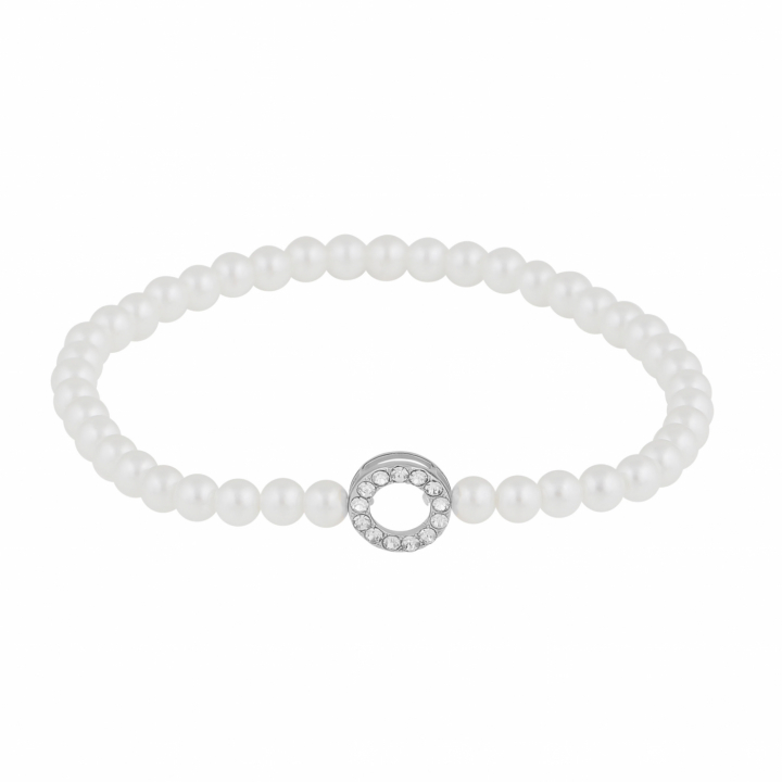 Callie elastic pearl Bracelet Silver in the group Bracelets / Silver Bracelets at SCANDINAVIAN JEWELRY DESIGN (1396-3100-010)
