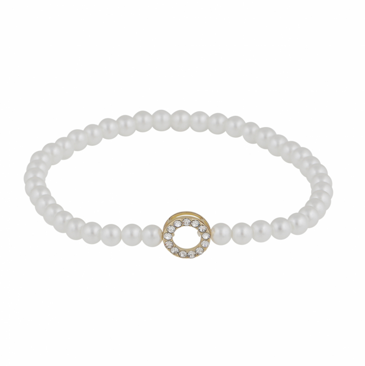 Callie elastic pearl Bracelet Gold in the group Bracelets / Gold Bracelets at SCANDINAVIAN JEWELRY DESIGN (1396-3100-362)