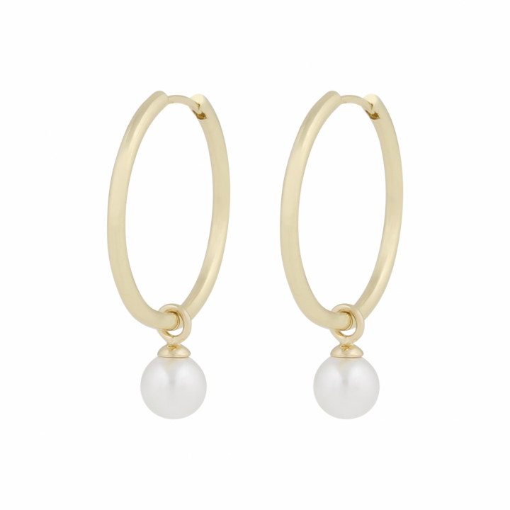 Karan pendant ring Earrings Gold in the group Earrings / Pearl Earrings at SCANDINAVIAN JEWELRY DESIGN (1399-6400-362)
