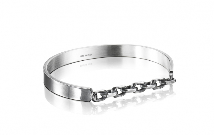 Chain Chain Cuff - Black Bracelet Silver in the group Bracelets / Bangles at SCANDINAVIAN JEWELRY DESIGN (14-100-01139)