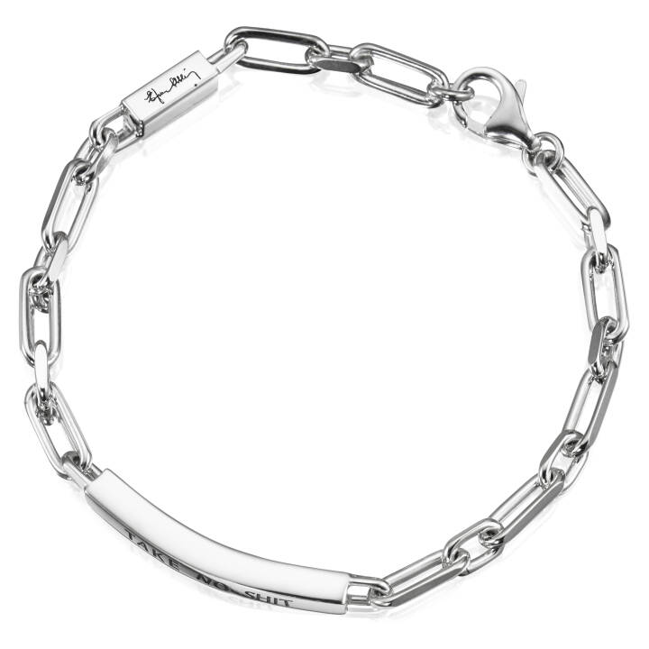 Thin Silver - Take No Shit Bracelets Silver in the group Bracelets / Silver Bracelets at SCANDINAVIAN JEWELRY DESIGN (14-100-01608)
