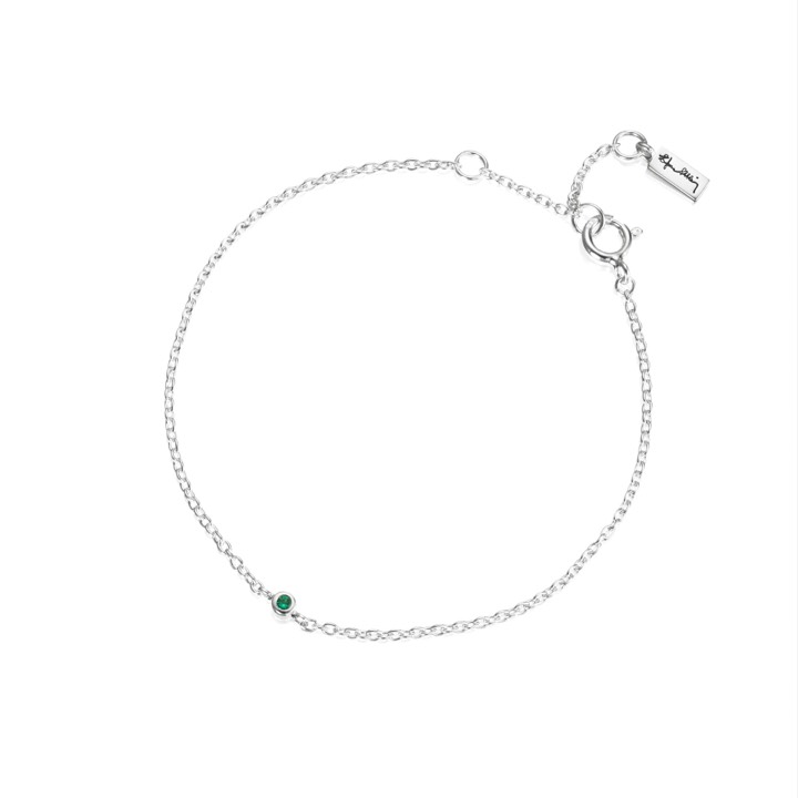 Micro Blink - Green Emerald Bracelets Silver 16-19 cm in the group Bracelets / Silver Bracelets at SCANDINAVIAN JEWELRY DESIGN (14-100-01893-1619)