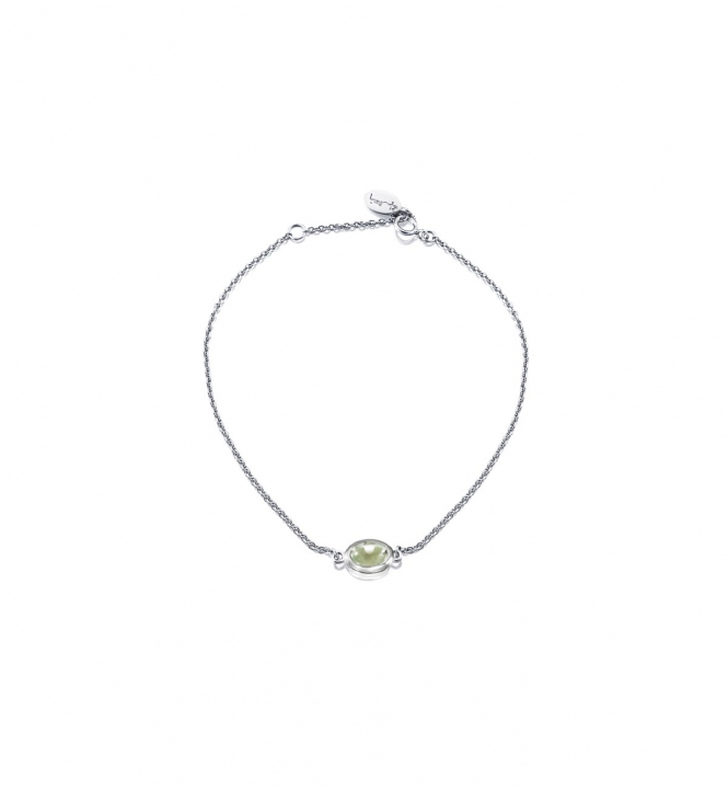 Love bead Bracelet Silver - green quartz in the group Bracelets at SCANDINAVIAN JEWELRY DESIGN (14-100-02414-1619)