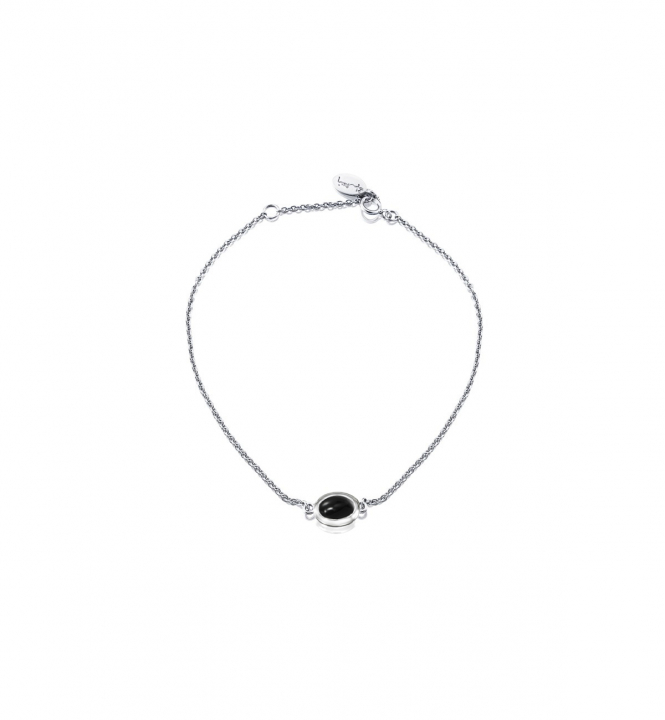 Love bead Bracelet Silver - onyx in the group Bracelets / Silver Bracelets at SCANDINAVIAN JEWELRY DESIGN (14-100-02415-1619)