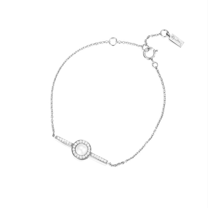 Little Day Pearl & Stars Bracelets White gold 16-19 cm in the group Bracelets / Diamond bracelet at SCANDINAVIAN JEWELRY DESIGN (14-102-01910-1619)