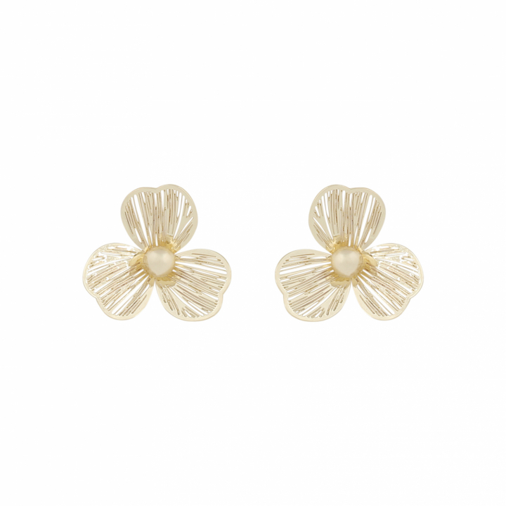 Flora petal Earrings Gold in the group Earrings / Gold Earrings at SCANDINAVIAN JEWELRY DESIGN (1400-6400-257)
