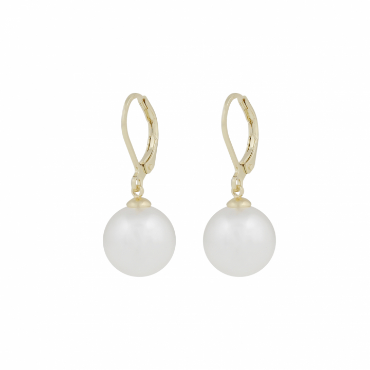 Jackie hook Earrings  12mm Gold in the group Earrings / Pearl Earrings at SCANDINAVIAN JEWELRY DESIGN (1404-6500-362)