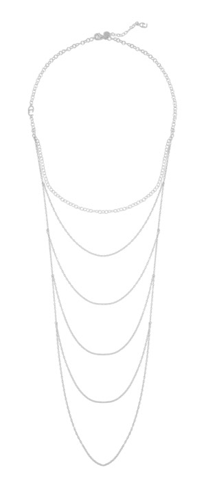 CU draped Necklaces Silver 90 cm in the group Necklaces / Silver Necklaces at SCANDINAVIAN JEWELRY DESIGN (1421210009)