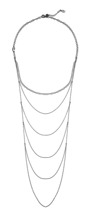 CU draped Necklaces black 90 cm in the group Necklaces / Silver Necklaces at SCANDINAVIAN JEWELRY DESIGN (1421240009)