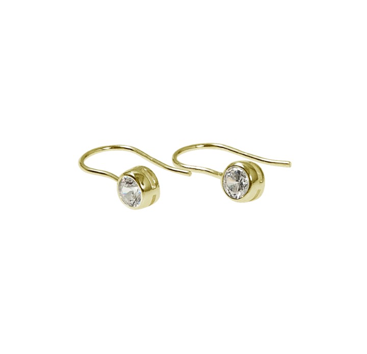 Cubic short Earring Gold in the group Earrings / Gold Earrings at SCANDINAVIAN JEWELRY DESIGN (1421420002)