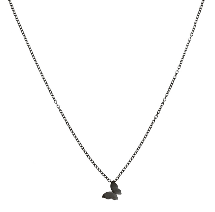 Butterfly Necklaces Black 40-45 cm in the group Necklaces / Silver Necklaces at SCANDINAVIAN JEWELRY DESIGN (1422140004)