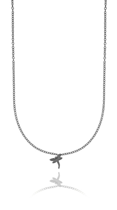Dragonfly Necklaces Black 40-45 cm in the group Necklaces / Silver Necklaces at SCANDINAVIAN JEWELRY DESIGN (1422140005)