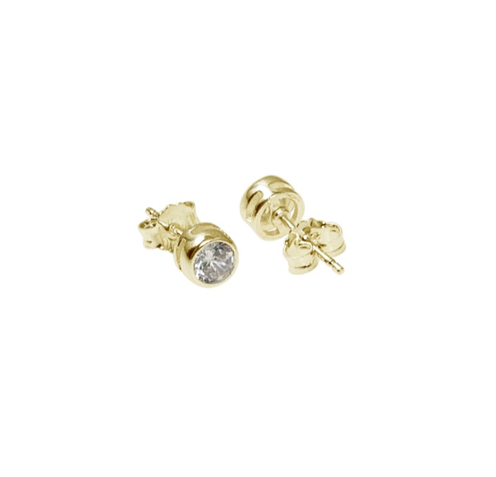 Cubic small Earring Gold in the group Earrings / Gold Earrings at SCANDINAVIAN JEWELRY DESIGN (1426420002)