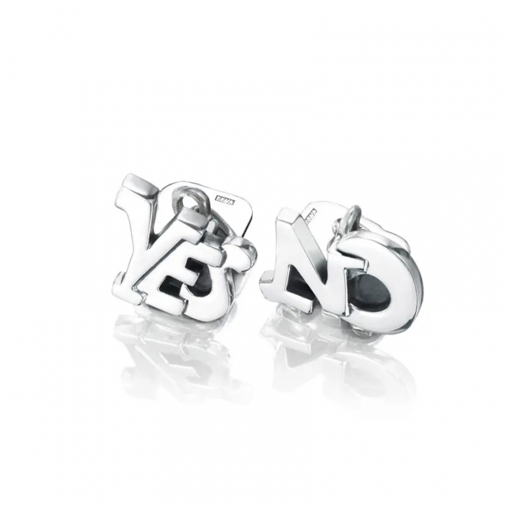 Yes/No Cufflinks Manschettknappar Silver in the group  at SCANDINAVIAN JEWELRY DESIGN (15-100-00241-0000)