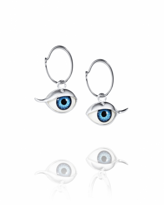 Eyes Eyes Baby Hoops Silver in the group Earrings / Silver Earrings at SCANDINAVIAN JEWELRY DESIGN (15-100-02152-0000)