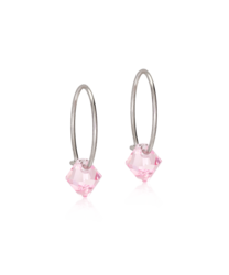 NT Ear Ring 14 mm, Bicone 6 mm, Light rose in the group Earrings / Silver Earrings at SCANDINAVIAN JEWELRY DESIGN (15-1247-24)
