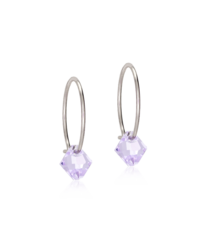 NT Ear Ring 14 mm, Bicone 6 mm, Violet in the group Earrings / Silver Earrings at SCANDINAVIAN JEWELRY DESIGN (15-1247-26)