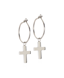 NT Ear Ring 14 mm, Pendant Cross 11 mm in the group Earrings / Silver Earrings at SCANDINAVIAN JEWELRY DESIGN (15-1252-8600)