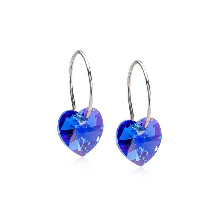 NT Heart 10 mm, Sapphire in the group Earrings at SCANDINAVIAN JEWELRY DESIGN (15-1255-04)
