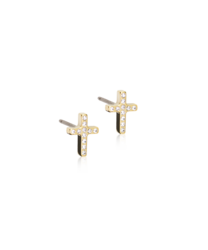 GT Brilliance Cross 8 mm, Crystal in the group Earrings / Gold Earrings at SCANDINAVIAN JEWELRY DESIGN (15-13171-01)