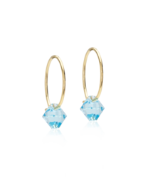 GT Ear Ring 14 mm, Bicone 6 mm, Aquamarine in the group Earrings at SCANDINAVIAN JEWELRY DESIGN (15-1347-05)