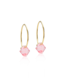 GT Ear Ring 14 mm, Bicone 6 mm, Light Rose in the group Earrings at SCANDINAVIAN JEWELRY DESIGN (15-1347-24)