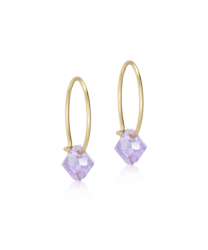 GT Ear Ring 14 mm, Bicone 6 mm, Violet in the group Earrings / Gold Earrings at SCANDINAVIAN JEWELRY DESIGN (15-1347-26)