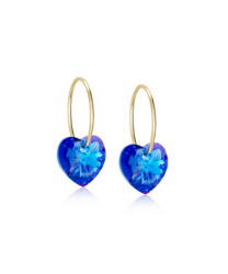 GT Ear Ring 14 mm, Heart 10 mm, Sapphire in the group Earrings / Gold Earrings at SCANDINAVIAN JEWELRY DESIGN (15-1355-04)
