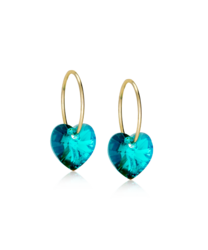 GT Ear Ring 14 mm, Heart 10 mm, Turquoise in the group Earrings / Gold Earrings at SCANDINAVIAN JEWELRY DESIGN (15-1355-11)
