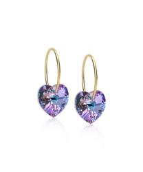 GT Ear Ring 14 mm, Heart 10 mm, Lilac in the group Earrings / Gold Earrings at SCANDINAVIAN JEWELRY DESIGN (15-1355-76)