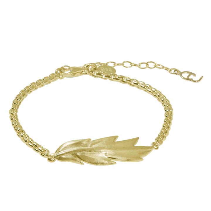 Feather/Leaf chain brace Bracelets Gold in the group Bracelets / Gold Bracelets at SCANDINAVIAN JEWELRY DESIGN (1524321001)