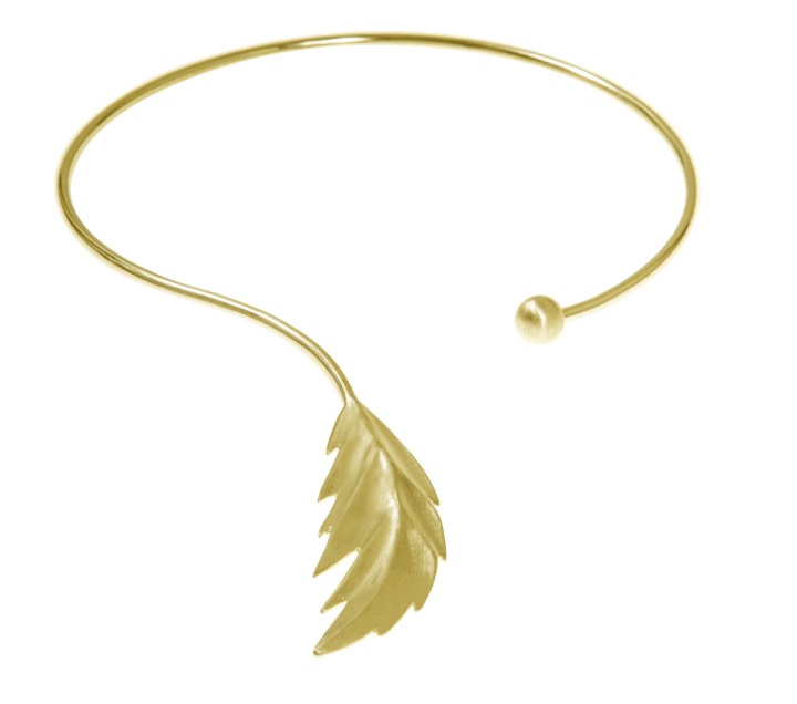 Feather bangle Bracelets flex Gold M/L in the group Bracelets at SCANDINAVIAN JEWELRY DESIGN (1526121014)