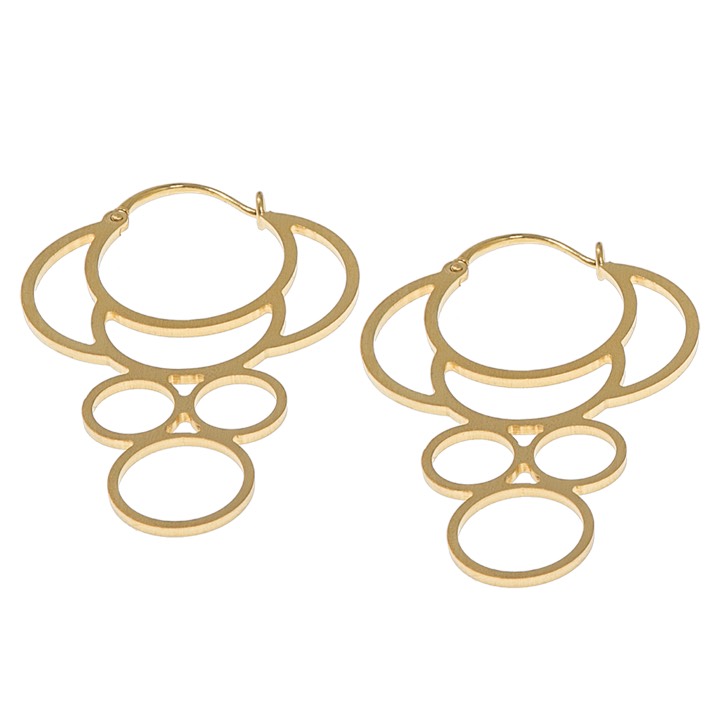 Sun Earring Gold in the group Earrings / Gold Earrings at SCANDINAVIAN JEWELRY DESIGN (1611421007)