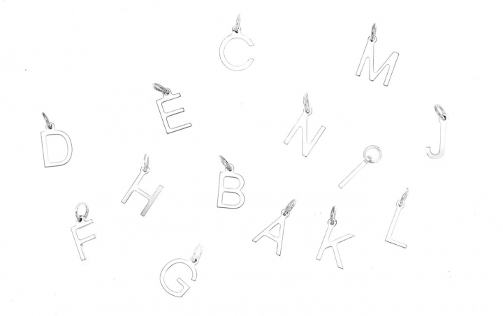 Letters bokstäver A-Z silver in the group Necklaces / Silver Necklaces at SCANDINAVIAN JEWELRY DESIGN (161211R)