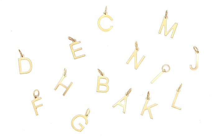 Letters bokstäver A-Z Gold in the group Necklaces / Gold Necklaces at SCANDINAVIAN JEWELRY DESIGN (161212R)