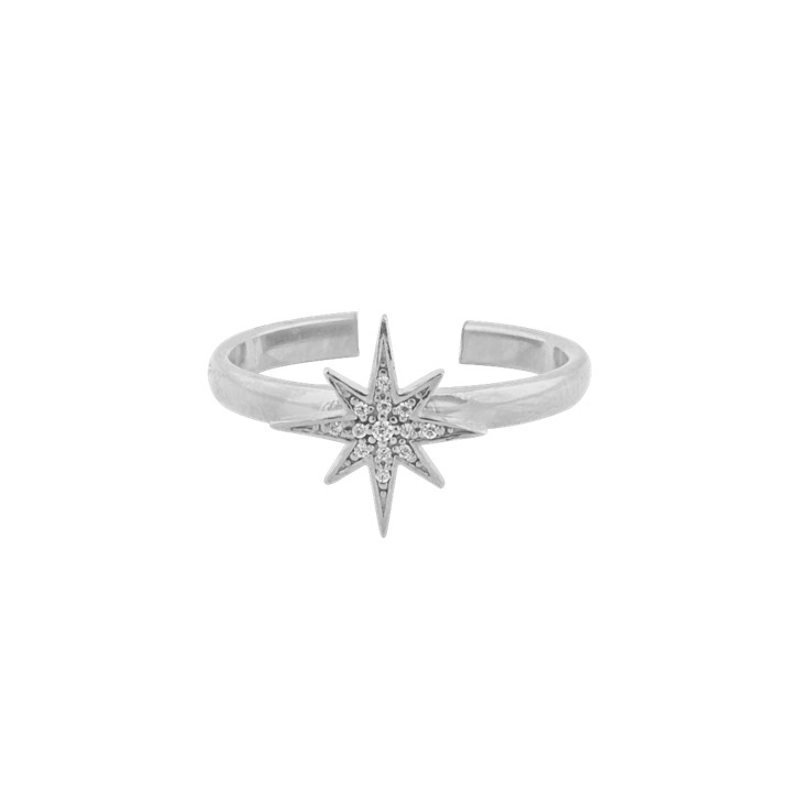 One star ring Silver in the group Rings / Silver Rings at SCANDINAVIAN JEWELRY DESIGN (1631511001)