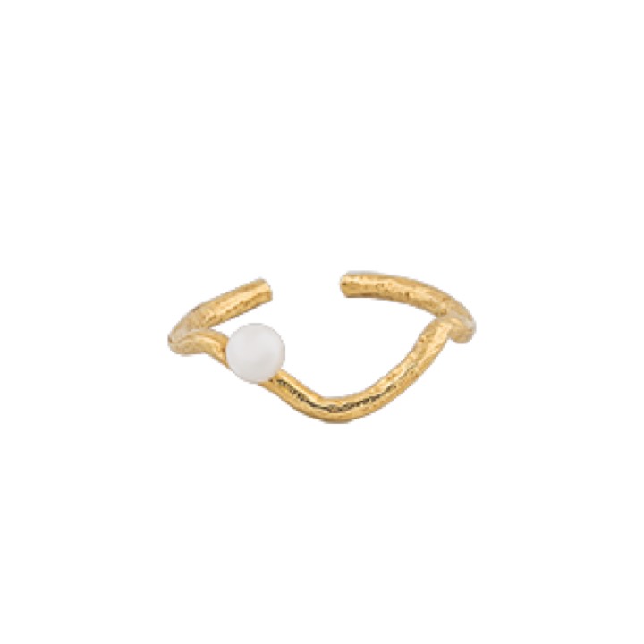 One Pearl ring Gold in the group Rings / Pearl Rings at SCANDINAVIAN JEWELRY DESIGN (1632521001)
