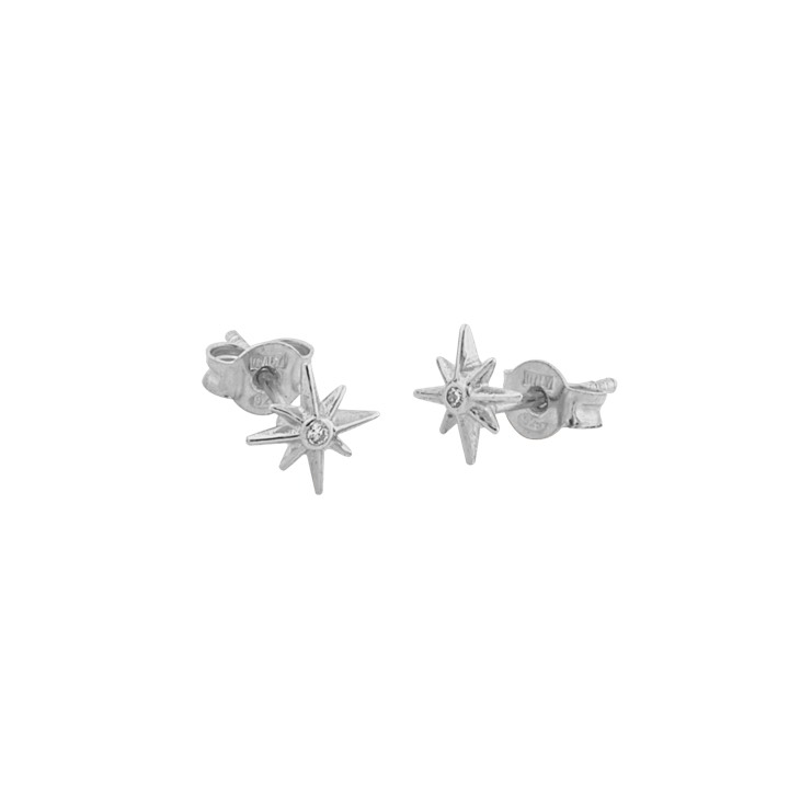 One star small Earring Silver in the group Earrings / Silver Earrings at SCANDINAVIAN JEWELRY DESIGN (1633411001)