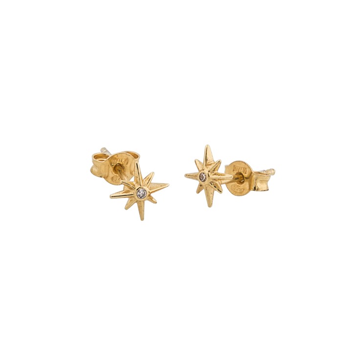 One star small Earring Gold in the group Earrings / Gold Earrings at SCANDINAVIAN JEWELRY DESIGN (1633421001)